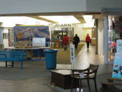 Mall hallway with benches