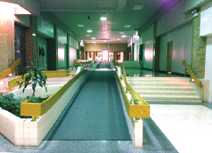 Mall hallway with benches