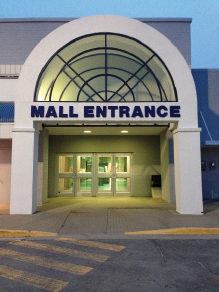 Mall hallway with benches